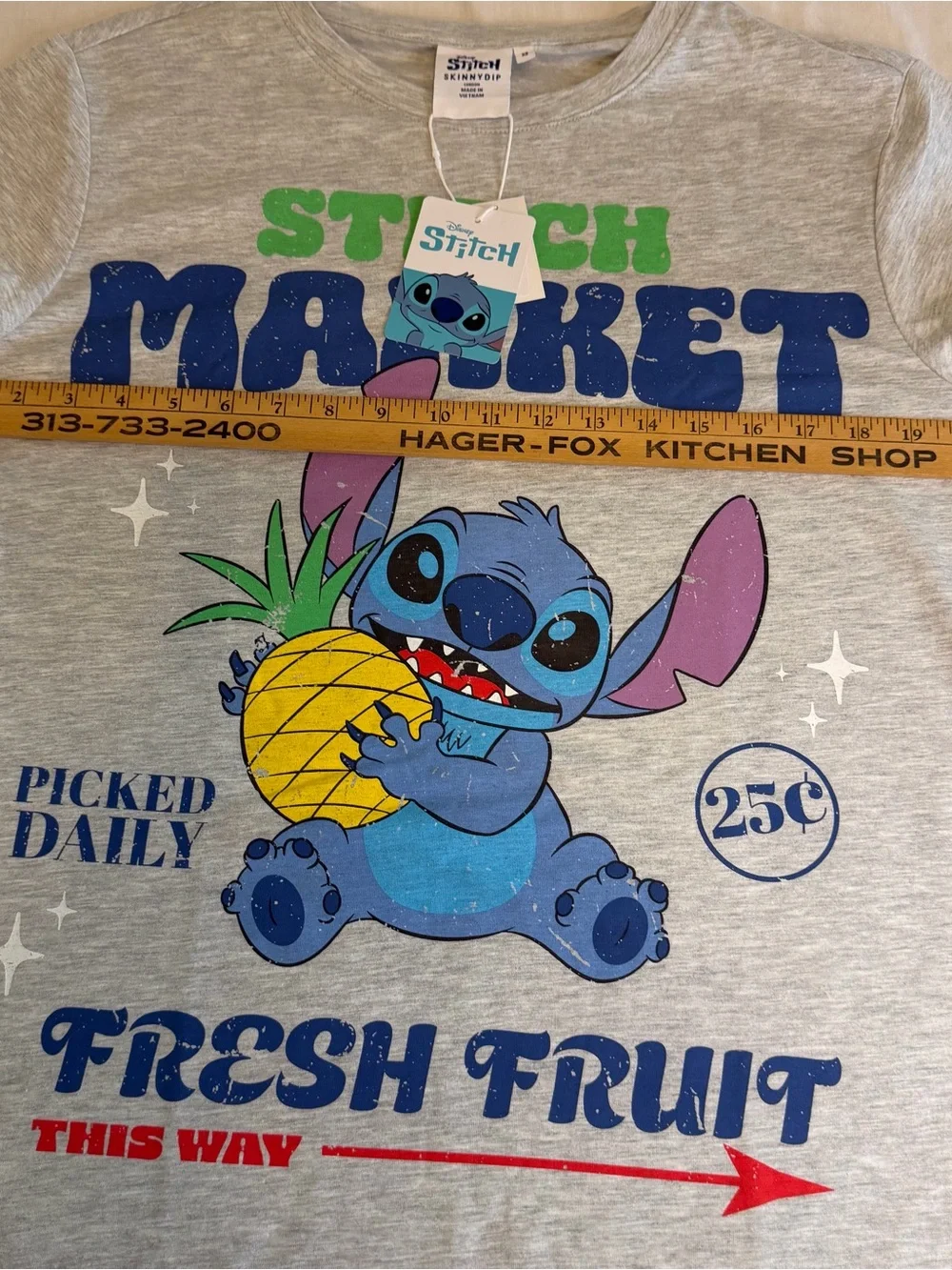 Disney Stitch x Skinny Dip Nightshirt Pajamas Women's Size XS Gray NEW - Picture 5 of 11